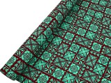 Burgundy on Green Pacific Island Cotton Dobby