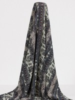 Multi Floral Panels on Cream Printed Chiffon