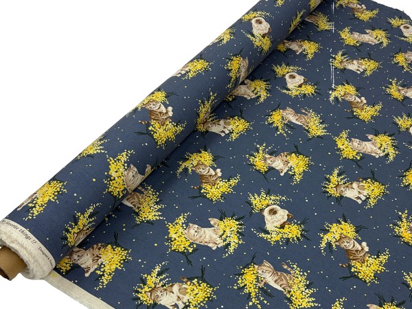 Kittens & Blossoms Mid-weight Premium Japanese Cotton