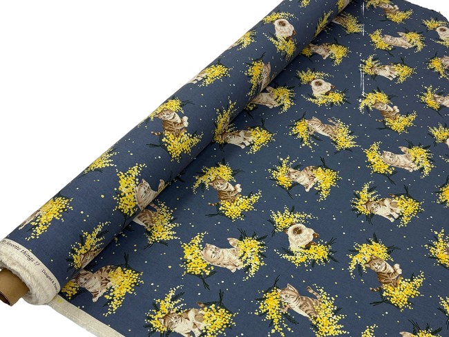 Kittens & Blossoms Mid-weight Premium Japanese Cotton