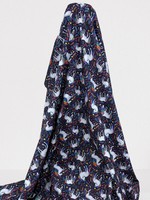 Unicorns on Navy Printed Cotton