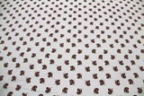 Sweet Brown Posies on Dotted Cotton