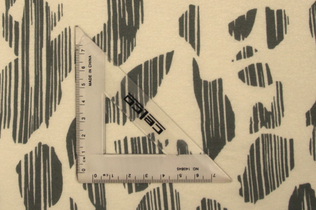 Caper Green on Ivory Graphic Printed T-Shirt Knit