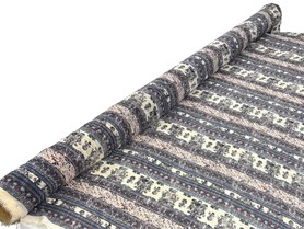 Multi Floral Panels on Cream Printed Chiffon