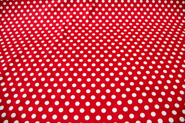White Spots on Red Stretch Sateen