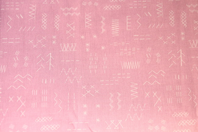 Lolly Pink Symbols Printed Cotton - Last Piece!