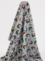 Rainbow Unicorns on Printed Cotton