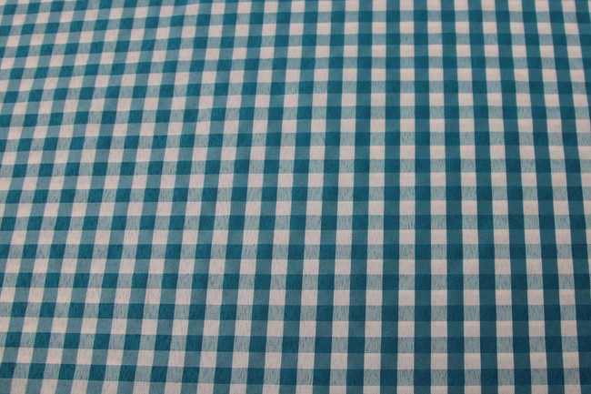 Turquoise & White Gingham Polyester