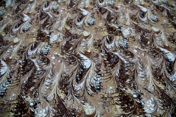 Brown Toned Marble Printed Cotton