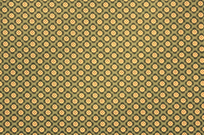 Mini Buttons on Sage Green Printed Cotton