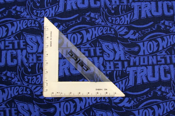 Hot Wheels Monster Trucks Logo on Multi Blue Premium Printed Cotton