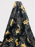 Japanese Koi Carp Foiled Mid-weight Premium Textured Cotton