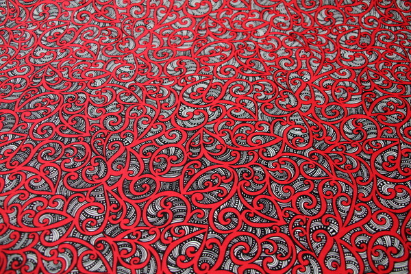 Red - Te Koripi Wae O Maui Design Kiwiana Cotton