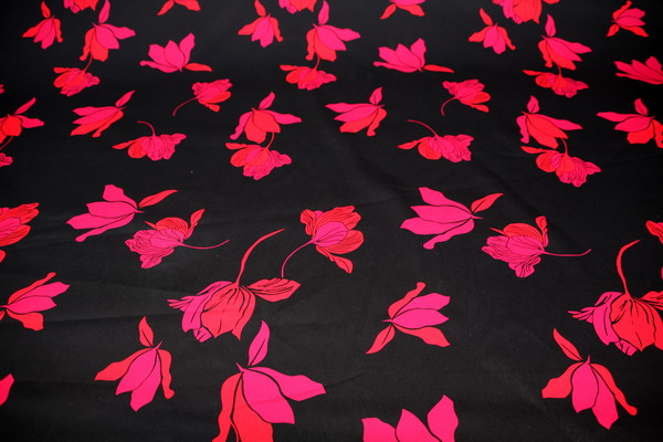 Red & Ruby Tulips Stretch Cotton