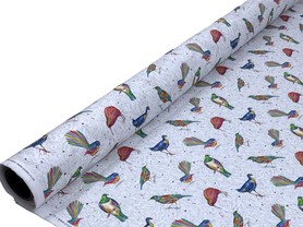 New Zealand Native Birds Kiwiana White Printed Cotton