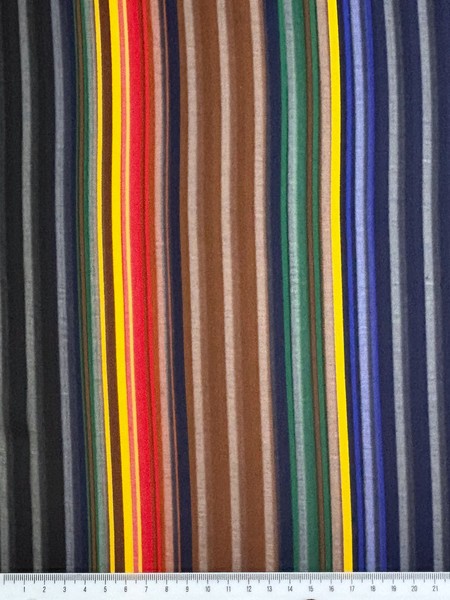 Rainbow Burnout Stripes on Black Chiffon