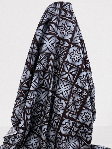 Greys on Black Pacific Island Cotton Dobby