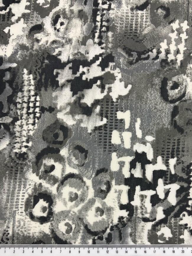 Grey Scale Printed Chiffon
