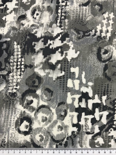 Grey Scale Printed Chiffon