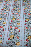 Roses on Blue Printed Cotton