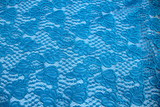 Bright Turquoise Fronds Stretch Lace New Image