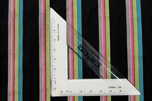 Bright's on Black Striped Polished Stretch Cotton