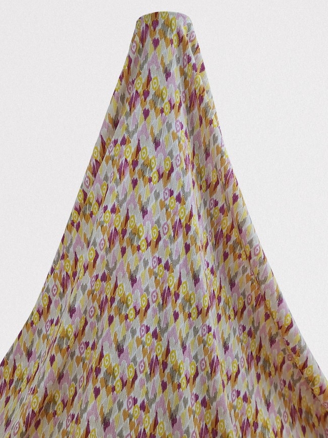 * SPECIAL * Blurred Pastel Hearts Crinkle Rayon