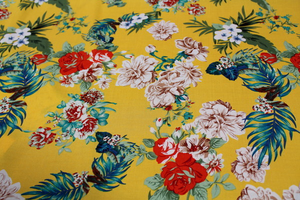 Brights on Buttercup Yellow Rayon