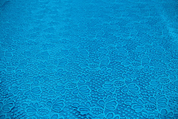 Bright Turquoise Fronds Stretch Lace New Image