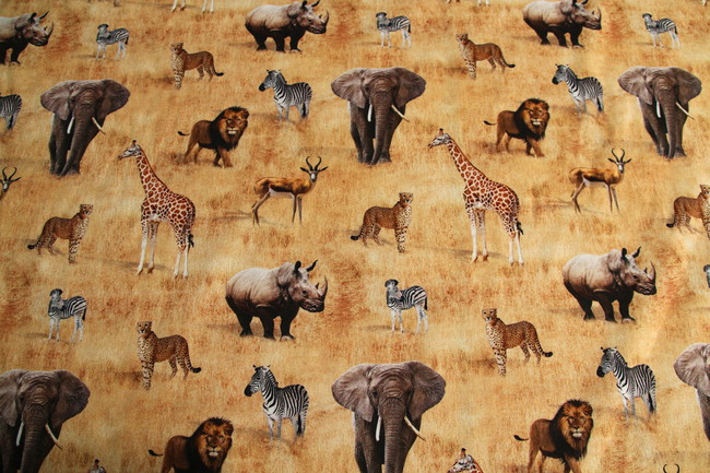 African Safari Animals Premium Cotton