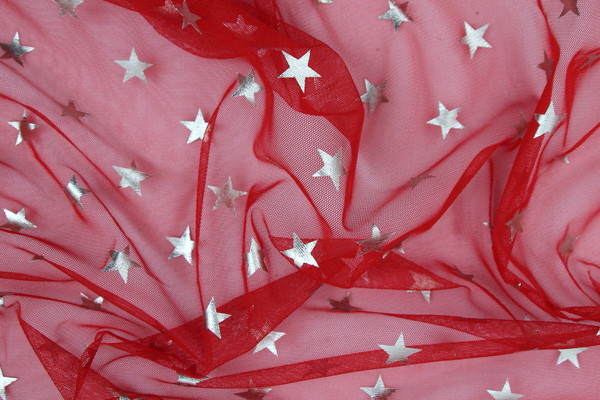 Silver/Gold Star Foil Embossed Soft Tulle