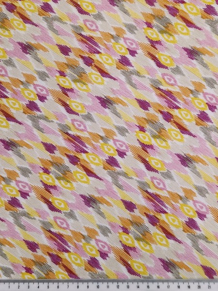 * SPECIAL * Blurred Pastel Hearts Crinkle Rayon