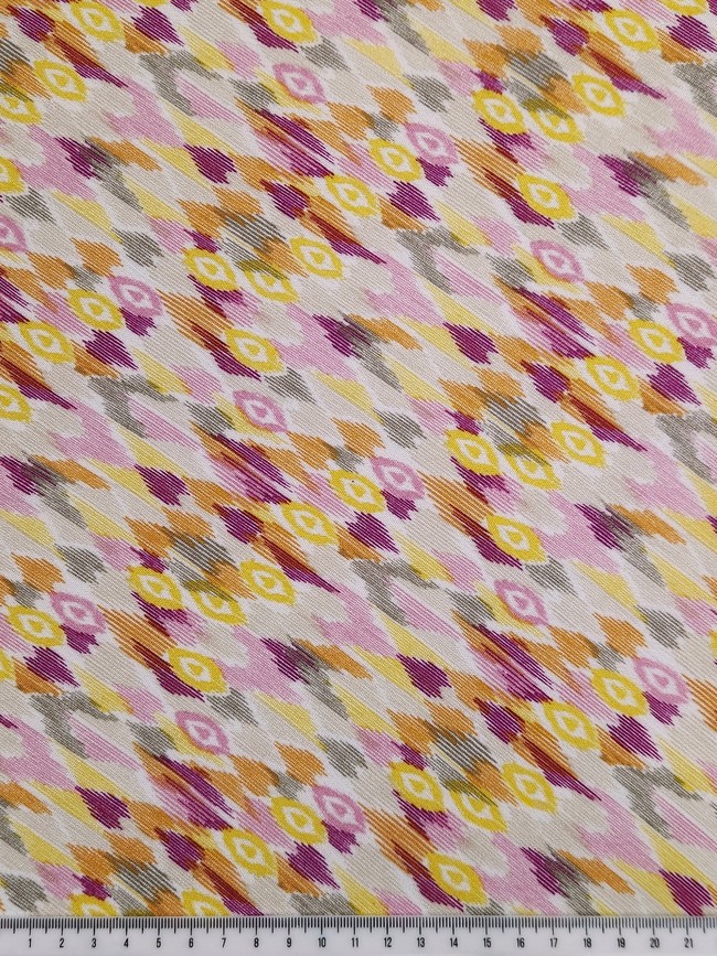 * SPECIAL * Blurred Pastel Hearts Crinkle Rayon