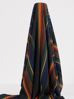 Rainbow Burnout Stripes on Black Chiffon