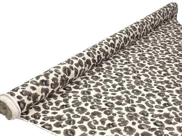 Leopard Print in Charcoal Tones Printed Bamboo Cotton Blend