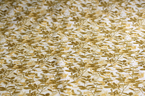 Gold Foiled Leaves in Citrus Cotton