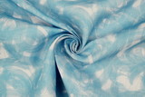 Gentle Blue Swirls Printed Linen/Cotton Blend
