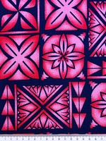 Pinks on Navy Pacific Island Cotton Dobby