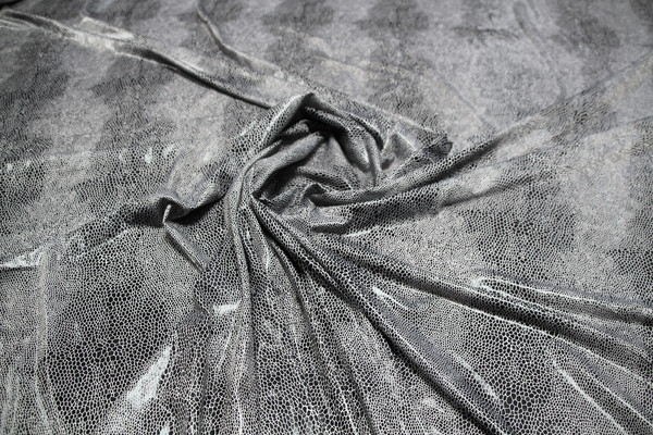 Liquid Black on White Snakeskin Printed Fine Knit New Image