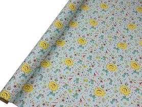 Sunny Summer on Pale Blue Printed Cotton