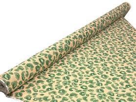 Leopard Print in Green & Beige Tones Printed Bamboo Cotton Blend