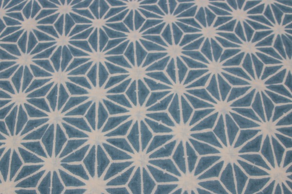 Asanona - Shibori Blue Background Printed Cotton
