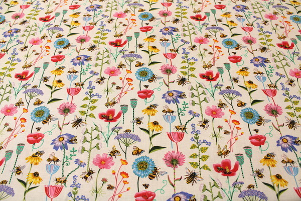 Special!! Bees & Flowers Kiwiana Cotton Short End