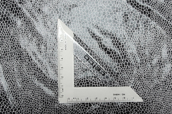 Liquid Black on White Snakeskin Printed Fine Knit New Image