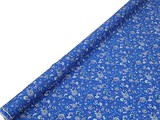 * SPECIAL * Cornflowers & Daisies on Mid-Blue Crinkle Rayon