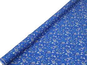 * SPECIAL * Cornflowers & Daisies on Mid-Blue Crinkle Rayon