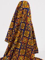 Orange & Yellow on Royal Pacific Island Cotton Dobby