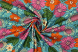 Petal Power Retro Flowers Premium Printed Cotton