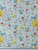 Sunny Summer on Pale Blue Printed Cotton