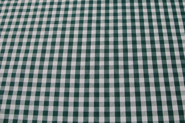 BULK DEAL! 10 metres for $20 - Dark Green & White Gingham Polyester